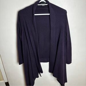 Sutton 100% Cashmere Cardigan Women's Size XL Open Front Purple Soft Warm